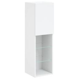 Berkfield Home TV Cabinet with LED Lights White 30.5x30x102 cm - thumbnail 7