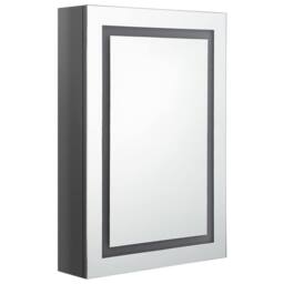 Berkfield Home LED Bathroom Mirror Cabinet Shining Grey 50x13x70 cm - Size: 50 x 13 x 70 cm - thumbnail 3
