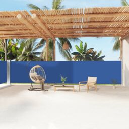 Berkfield Home Retractable Side Awning Blue 160x1200 cm - thumbnail 1