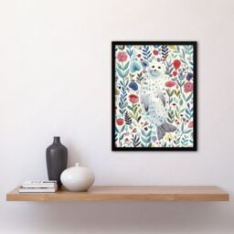 Artery8 Cute Seal Swimming in Wildflowers Bright Floral Framed Wall Art - Size: A4 - thumbnail 4