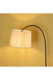 Netlighting Carlson 1 Light Floor Light Matt Black & Light Grey Cotton Mix E27 - thumbnail 4