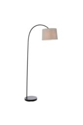 Netlighting Carlson 1 Light Floor Light Matt Black & Light Grey Cotton Mix E27 - thumbnail 1