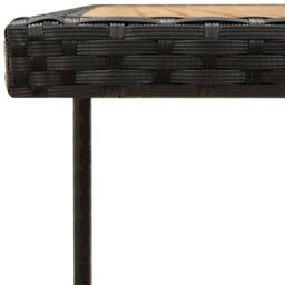 Berkfield Home Garden Table Black 109x107x74 cm Poly Rattan&Solid Wood Acacia - Size: 109 x 107 x 74 cm - thumbnail 5