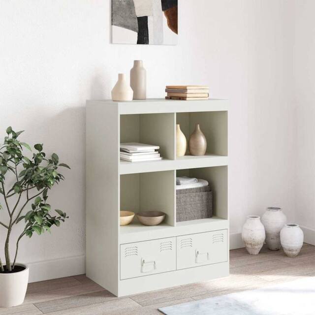 Berkfield Home Highboard White 67x39x95 cm Steel - Size: 67 x 39 x 95 cm - image 1