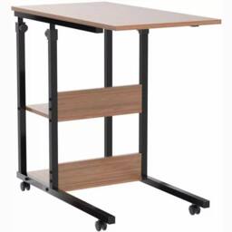 Dprodo Movable C-Shape Desk, Height Adjustable Wooden Laptop Desk in Walnut - Size: 1 Pack - thumbnail 5
