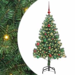 Berkfield Home Christmas Tree with 150 LEDs with Stand Green 150 cm PVC - thumbnail 2