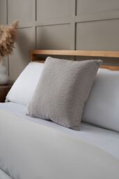 BHS Textured Slub Cushion in Grey - Size: Small - thumbnail 1