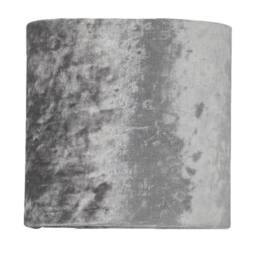 First Choice Lighting Chrome Stick Table Lamp with Grey Crushed Velvet Shade in Silver - thumbnail 2