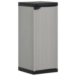 Berkfield Home Garden Storage Cabinet with 1 Shelf Grey & Black 35x40x85 cm - Size: 35 x 40 x 85 cm - thumbnail 2