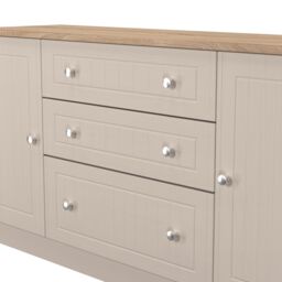 Ready Assembled 2 U Cambridge Wide 2 Door 3 Drawer Unit (Ready Assembled) in Taupe - thumbnail 4