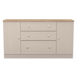 Ready Assembled 2 U Cambridge Wide 2 Door 3 Drawer Unit (Ready Assembled) in Taupe - thumbnail 1