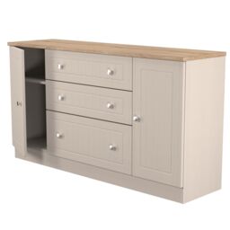 Ready Assembled 2 U Cambridge Wide 2 Door 3 Drawer Unit (Ready Assembled) in Taupe - thumbnail 5