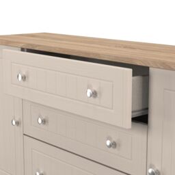 Ready Assembled 2 U Cambridge Wide 2 Door 3 Drawer Unit (Ready Assembled) in Taupe - thumbnail 6