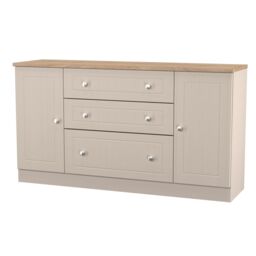 Ready Assembled 2 U Cambridge Wide 2 Door 3 Drawer Unit (Ready Assembled) in Taupe - thumbnail 3