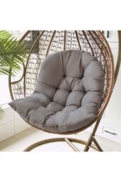 Living and Home 80cm W x 108cm H Hanging Egg Swing Chair Cushion Hanging Basket Cushion in Dark Grey - Size: 80 cm W x 108 cm H - thumbnail 2