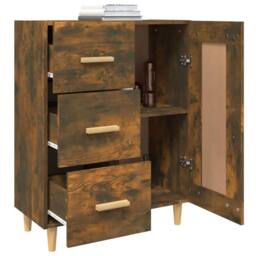 Berkfield Home Sideboard Smoked Oak 69.5x34x90 cm Engineered Wood in Brown - thumbnail 5