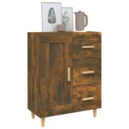 Berkfield Home Sideboard Smoked Oak 69.5x34x90 cm Engineered Wood in Brown - thumbnail 4