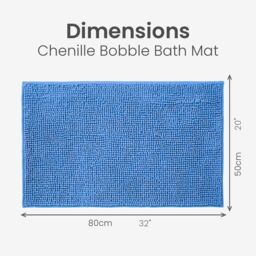 Allure Bath Fashions Chenille Bobble Bath Mat 50 x 80cm - Super Soft Microfibre & Non-Slip in Blue - Size: 50 x 80 cm - thumbnail 7