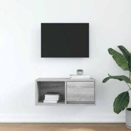Berkfield Home TV Cabinet Grey Sonoma 60x31x25.5 cm Engineered Wood - thumbnail 3