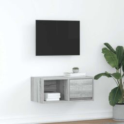 Berkfield Home TV Cabinet Grey Sonoma 60x31x25.5 cm Engineered Wood - thumbnail 1