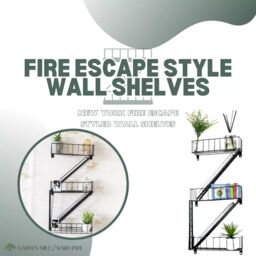 Marco Paul Black Fire Escape Shelf Bathroom Shelves Wall Mounted Storage Shelves - thumbnail 3