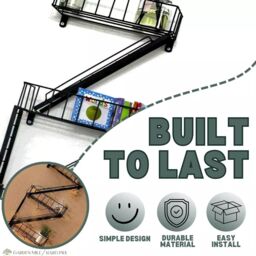 Marco Paul Black Fire Escape Shelf Bathroom Shelves Wall Mounted Storage Shelves - thumbnail 5