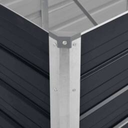 Berkfield Home Garden Raised Bed Anthracite 320x80x45 cm Galvanised Steel in Charcoal - Size: 320 x 80 x 45 cm - thumbnail 7