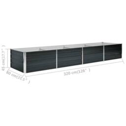 Berkfield Home Garden Raised Bed Anthracite 320x80x45 cm Galvanised Steel in Charcoal - Size: 320 x 80 x 45 cm - thumbnail 8