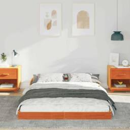 Berkfield Home Wax brown 135 x 190 cm Pine wood - thumbnail 4