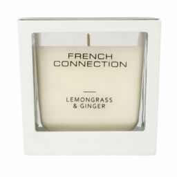 French Connection White Wooden Surround Lemongrass & Ginger Long-Lasting Luxury Gift - Size: Large