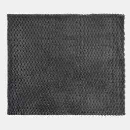 OHS Waffle Throw Over Bed Blanket Faux Fur Soft Warm Fleece - 125 x 150cm in Charcoal - Size: 125 x 150 cm - thumbnail 4