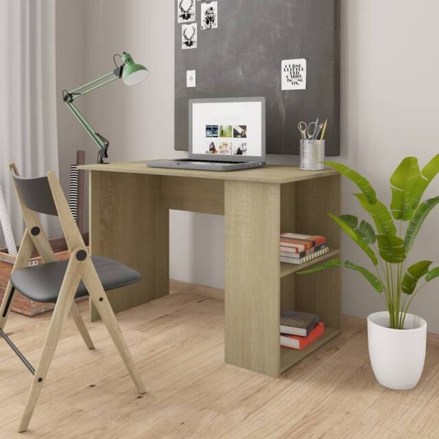 Berkfield Home Desk Sonoma Oak 110x60x73 cm Engineered Wood in Brown - Size: 110 x 60 x 73 cm - image 1