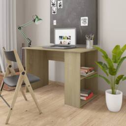 Berkfield Home Desk Sonoma Oak 110x60x73 cm Engineered Wood in Brown - Size: 110 x 60 x 73 cm - thumbnail 1