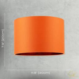 Happy Homewares Contemporary Vivid Orange Cotton 12 Table Base or Pendant Lamp Shade - Size: 12 inches - thumbnail 8