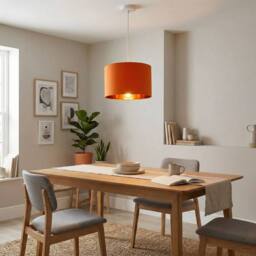 Happy Homewares Contemporary Vivid Orange Cotton 12 Table Base or Pendant Lamp Shade - Size: 12 inches - thumbnail 7