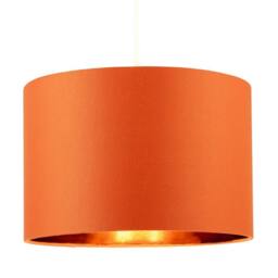 Happy Homewares Contemporary Vivid Orange Cotton 12 Table Base or Pendant Lamp Shade - Size: 12 inches - thumbnail 2