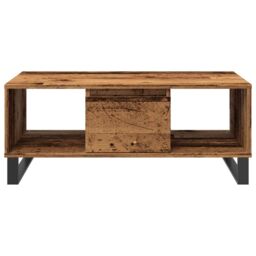 Berkfield Home Coffee Table Old Wood 90x50x36.5 cm Engineered Wood in Brown - thumbnail 4