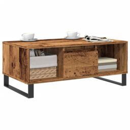 Berkfield Home Coffee Table Old Wood 90x50x36.5 cm Engineered Wood in Brown - thumbnail 3