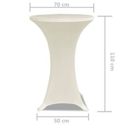 Berkfield Home Standing Table Cover √ò70cm Cream Stretch 2 pcs - thumbnail 5