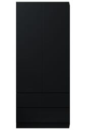 FWStyle Stora 2 Door 2 Drawer Wardrobe Black (H) 180.5 (W) 80 (D) 50cm - thumbnail 3