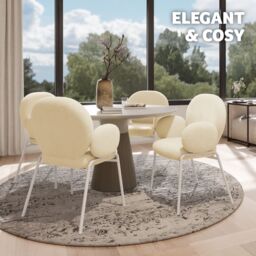 tectake Dining Chair Per Piece - Cream - Size: 1 Pack - thumbnail 7