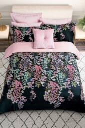 Ted Baker 'Wisteria' Cotton Sateen Duvet Cover Set in Navy - Size: Super King - thumbnail 1