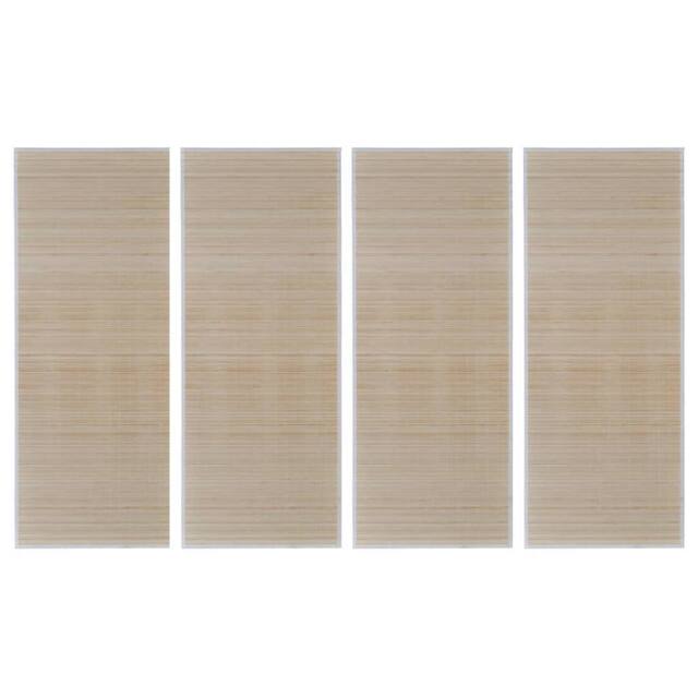Berkfield Home Rectangular Natural Bamboo Rugs 4 pcs 120x180 cm in Beige - Size: 100 cm diameter - image 1