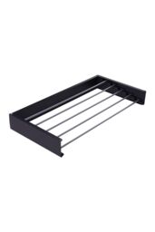 H&O Direct Space-Saving Wall Mounted Towel Drying Rack in Black - thumbnail 3