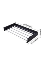 H&O Direct Space-Saving Wall Mounted Towel Drying Rack in Black - thumbnail 5