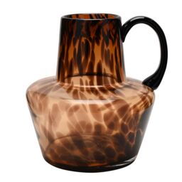 Hestia Glass Jug Style Vase With Handle - Mocha - thumbnail 4