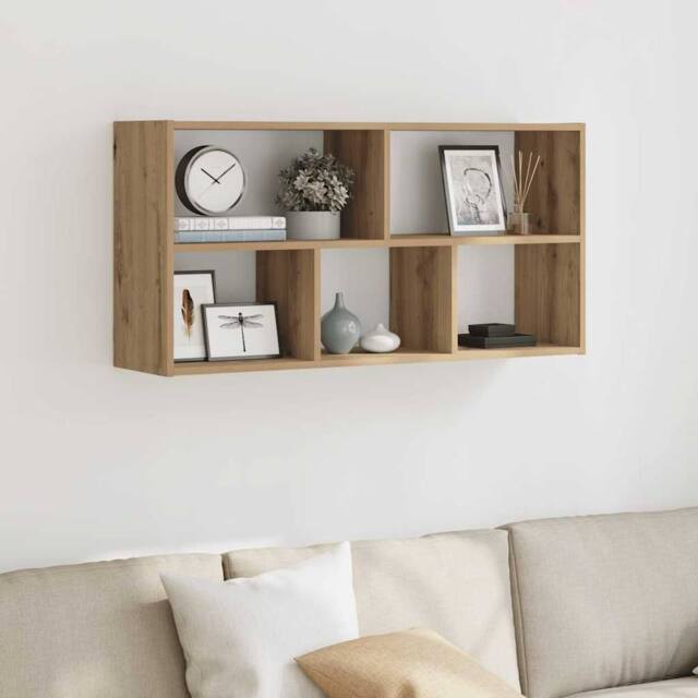 Berkfield Home Wall Shelf Artisian Oak 100x25x50 cm Engineered Wood in Brown - Size: 100 x 25 x 50 cm - image 1