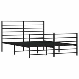 Berkfield Home Metal Bed Frame with Headboard & Footboard Black 140x200 cm - thumbnail 3