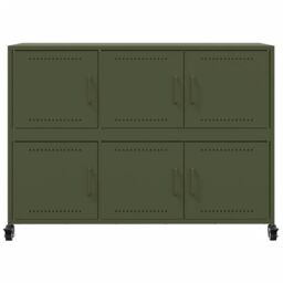 Berkfield Home Sideboard Olive Green 100.5x39x72 cm Steel - thumbnail 6
