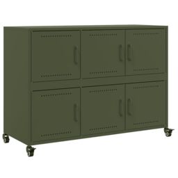 Berkfield Home Sideboard Olive Green 100.5x39x72 cm Steel - thumbnail 2